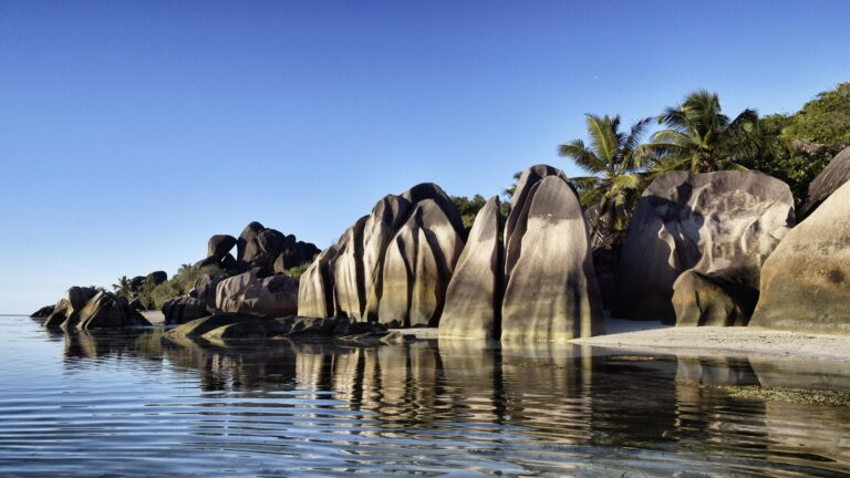 Anse Source d'Argent beach in Seychelles, featuring spectacular rocks and crystal-clear waters.