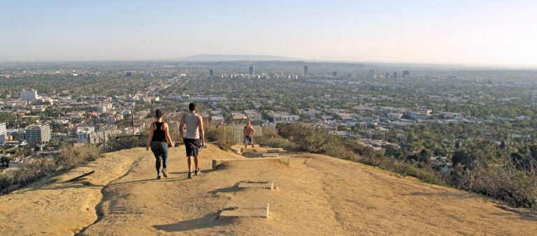 Immagine panoramica della città di Los Angeles vista dal Runyon Canyon Park.